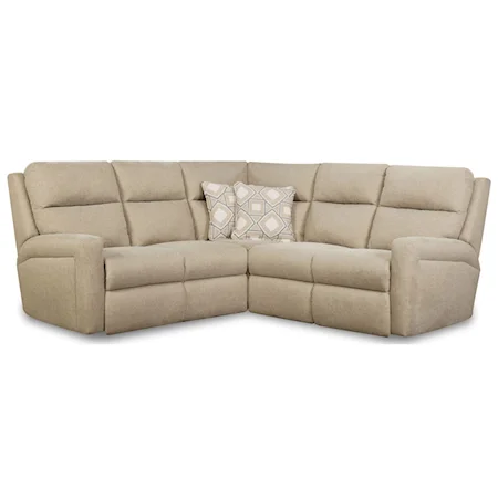 Contemporary Power Reclining Sectional Sofa with USB Ports and Power Headrests